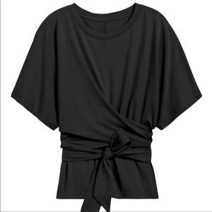 BANANA REPUBLIC BLACK WRAP SUPIMA T SHIRT LG